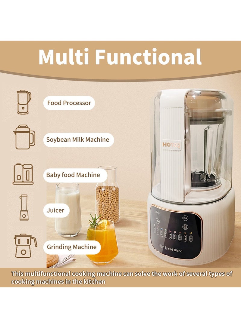 HOTOR Smart Blender Smoothie Maker,1.65L Professional Blenders,Food Processor,Baby Food Blender with Heating Function Timer for Crushing Ice,Soup, Fruit, Vegetable,Soybean Milk,Coffee - Image 4